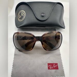 New Ray Ban RB4068 Polarized Brown / Tortoise Glasses, Stickers Removed